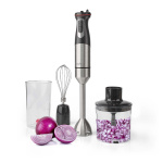 Nedis Hand Blender | 800 W | Speed settings: Variable Speed Control | Chopper | Aluminium / Black