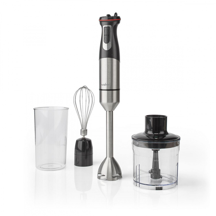Nedis Hand Blender | 800 W | Speed settings: Variable Speed Control | Chopper | Aluminium / Black
