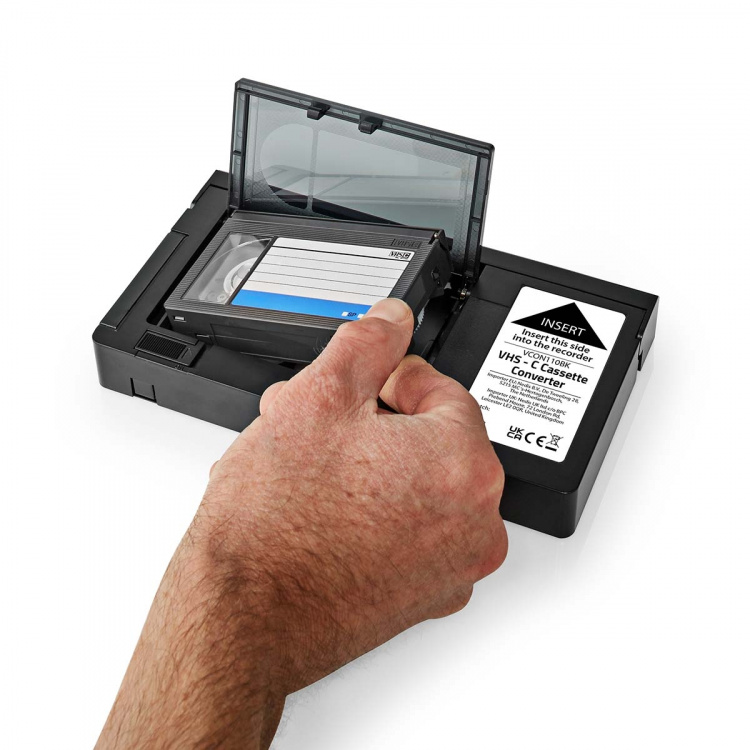 Nedis VHS Converter | Conversion: VHS-C to VHS | Plug and play | Black Nedis VHS Converter | Conversion: VHS-C to VHS | Plug and play | Black