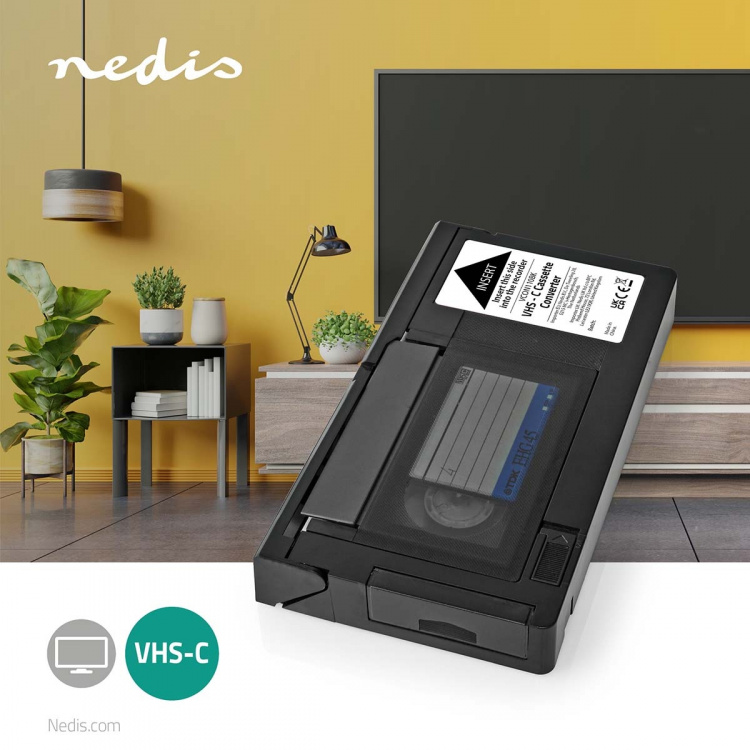Nedis VHS Converter | Conversion: VHS-C to VHS | Plug and play | Black Nedis VHS Converter | Conversion: VHS-C to VHS | Plug and play | Black