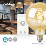 Nedis SmartLife LED Filament Bulb | E27 | 360 lm | 4.90 W | Warm to Cool White | 1800 - 6500 K | Glass | Android™ / IOS | Globe | 1 pcs Nedis SmartLife LED Filament Bulb | E27 | 360 lm | 4.90 W | Warm to Cool White | 1800 - 6500 K | Glass | Android™ / IOS | Globe | 1 pcs