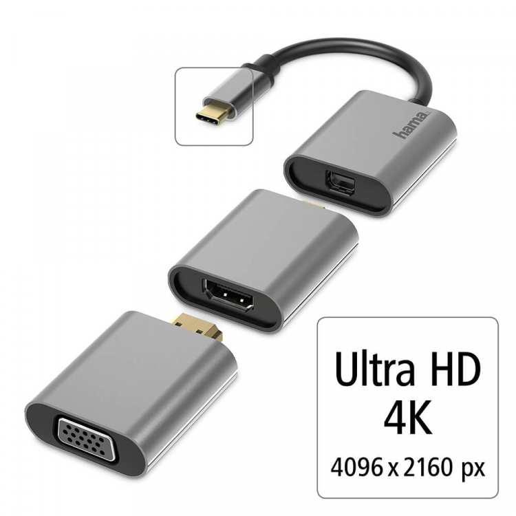Hama Video Adapter Set 6in1 USB-C Mini-DisplayPort HDMI VGA Hama Video Adapter Set 6in1 USB-C Mini-DisplayPort HDMI VGA