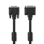Nedis DVI Cable | DVI-I 24+5-Pin Male | DVI-I 24+5-Pin Female | 2560x1600 | Nickel Plated | 2.00 m | Straight | PVC | Black | Polybag
