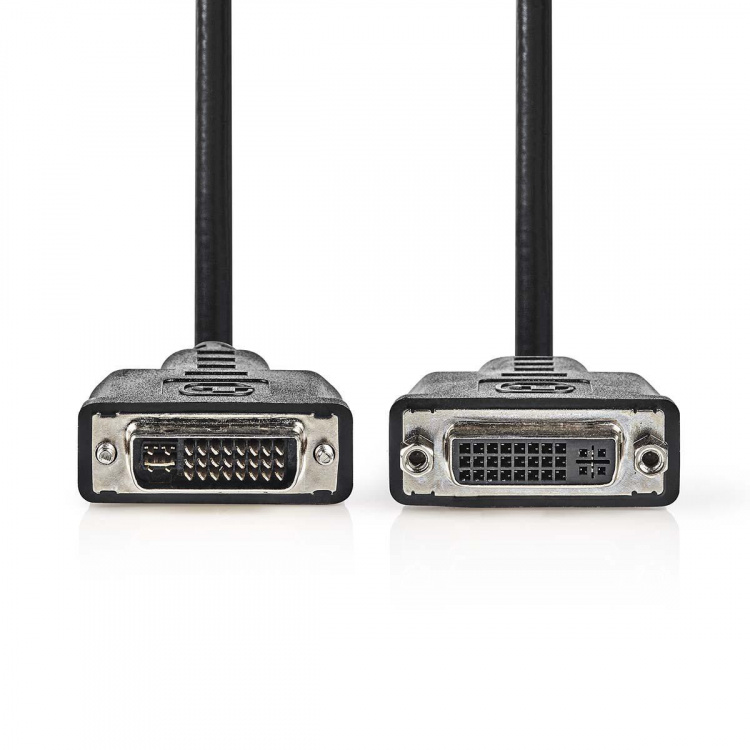 Nedis DVI Cable | DVI-I 24+5-Pin Male | DVI-I 24+5-Pin Female | 2560x1600 | Nickel Plated | 2.00 m | Straight | PVC | Black | Polybag