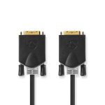 Nedis DVI Cable | DVI-D 24+1-Pin Male | DVI-D 24+1-Pin Male | 2560x1600 | Gold Plated | 3.00 m | Straight | PVC | Anthracite | Box
