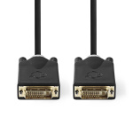 Nedis DVI Cable | DVI-D 24+1-Pin Male | DVI-D 24+1-Pin Male | 2560x1600 | Gold Plated | 3.00 m | Straight | PVC | Anthracite | Box