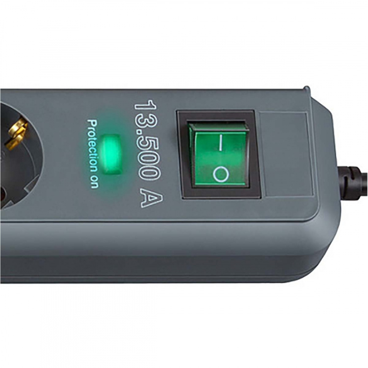 brennenstuhl Eco-Line 6-way power strip with surge protection 5.00 m H05VV-F 3G1.5 Anthracite
