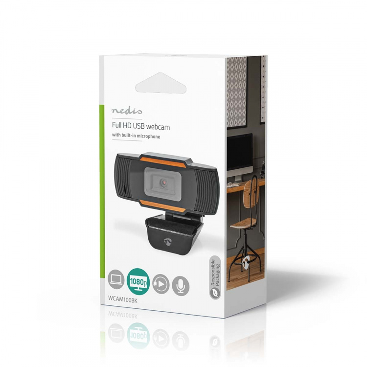 Nedis Webcams | Full HD@30fps | Built-In Microphone | Black Nedis Webcams | Full HD@30fps | Built-In Microphone | Black