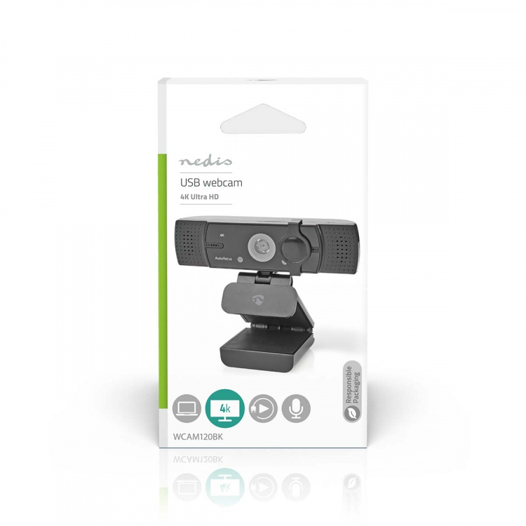 Nedis Webcams | Full HD@60fps / 4K@30fps | Built-In Microphone | Black