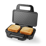 Nedis Sandwich Maker | 900 W | 26.8 x 14.5 cm | Automatic temperature control | Aluminium / Plastic