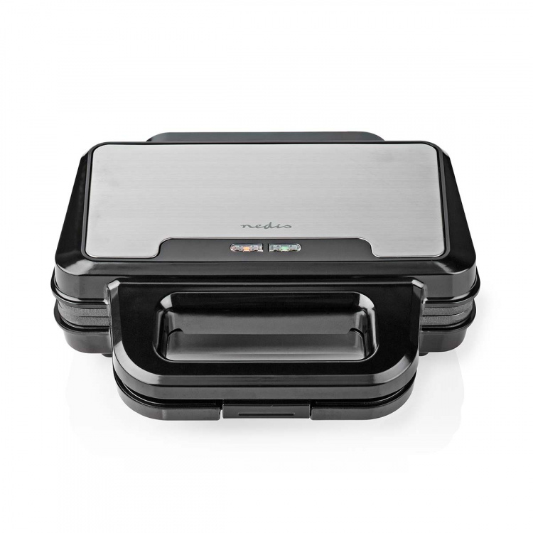 Nedis Sandwich Maker | 900 W | 26.8 x 14.5 cm | Automatic temperature control | Aluminium / Plastic