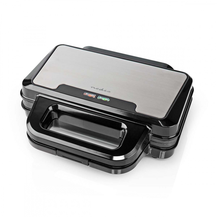 Nedis Sandwich Maker | 900 W | 26.8 x 14.5 cm | Automatic temperature control | Aluminium / Plastic