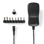 Nedis Universal AC Power Adapter | 18 W | 3 - 12 V DC | 1.10 m | 1.5 A | 8 plug(s) | Black