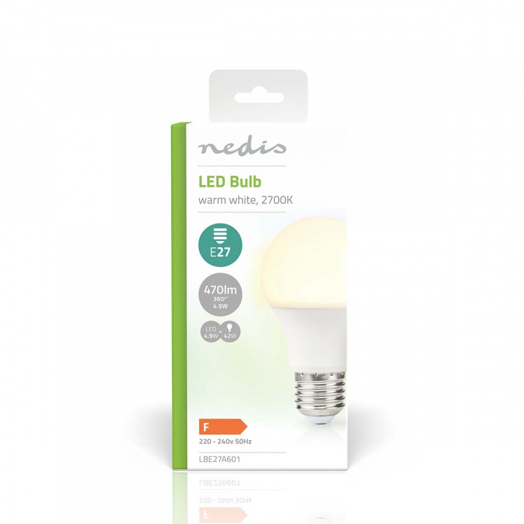Nedis LED Bulb E27 | A60 | 4.9 W | 470 lm | 2700 K | Warm White | Retro Style | Frosted | 1 pcs