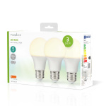 Nedis LED Bulb E27 | A60 | 8.0 W | 806 lm | 2700 K | Warm White | Retro Style | Frosted | 3 pcs Nedis LED Bulb E27 | A60 | 8.0 W | 806 lm | 2700 K | Warm White | Retro Style | Frosted | 3 pcs