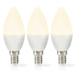 Nedis LED Bulb E14 | Candle | 4.9 W | 470 lm | 2700 K | Warm White | Frosted | 3 pcs