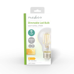 Nedis LED Filament Bulb E27 | A60 | 7 W | 806 lm | 2700 K | Dimmable | Warm White | Retro Style | 1 pcs