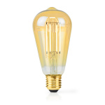 Nedis LED Filament Bulb E27 | ST64 | 4.9 W | 470 lm | 2100 K | Dimmable | Extra Warm White | Retro Style | 1 pcs Nedis LED Filament Bulb E27 | ST64 | 4.9 W | 470 lm | 2100 K | Dimmable | Extra Warm White | Retro Style | 1 pcs