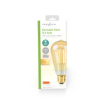 Nedis LED Filament Bulb E27 | ST64 | 4.9 W | 470 lm | 2100 K | Dimmable | Extra Warm White | Retro Style | 1 pcs Nedis LED Filament Bulb E27 | ST64 | 4.9 W | 470 lm | 2100 K | Dimmable | Extra Warm White | Retro Style | 1 pcs