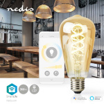 Nedis SmartLife LED Filament Bulb | E27 | 360 lm | 4.90 W | Warm to Cool White | 1800 - 6500 K | Glass | Android™ / IOS | ST64 | 1 pcs