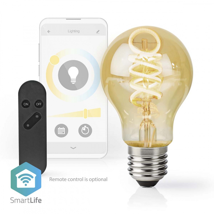 Nedis SmartLife LED Filament Bulb | E27 | 360 lm | 4.90 W | Warm to Cool White | 1800 - 6500 K | Glass | Android™ / IOS | Bulb | 1 pcs