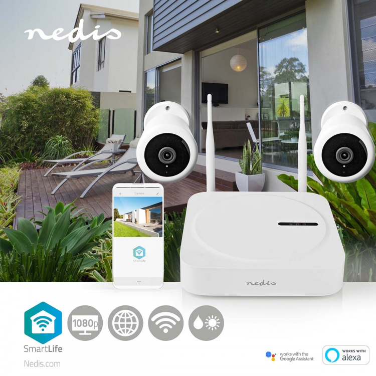 Nedis SmartLife Wireless Camera System | 2x Camera | Full HD 1080p | IP65 | Night vision | White