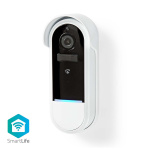 Nedis SmartLife Video Doorbell | Battery Powered / Transformer | Full HD 1080p | Cloud Storage (optional) / microSD (not included) | IP54 | With motion sensor | Night vision | White