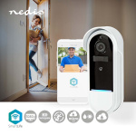 Nedis SmartLife Video Doorbell | Battery Powered / Transformer | Full HD 1080p | Cloud Storage (optional) / microSD (not included) | IP54 | With motion sensor | Night vision | White