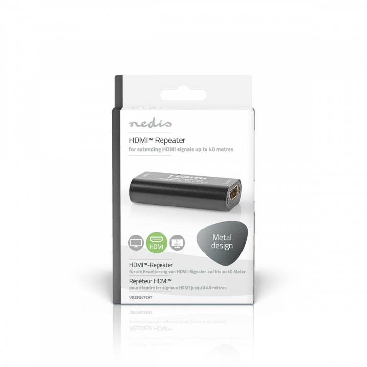 Nedis HDMI™ Repeater | 40.0 m | 4K@60Hz | 18 Gbps | Metal | Anthracite