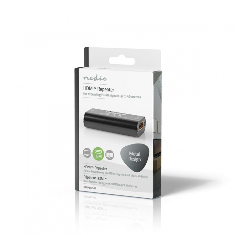 Nedis HDMI™ Repeater | 40.0 m | 4K@60Hz | 18 Gbps | Metal | Anthracite