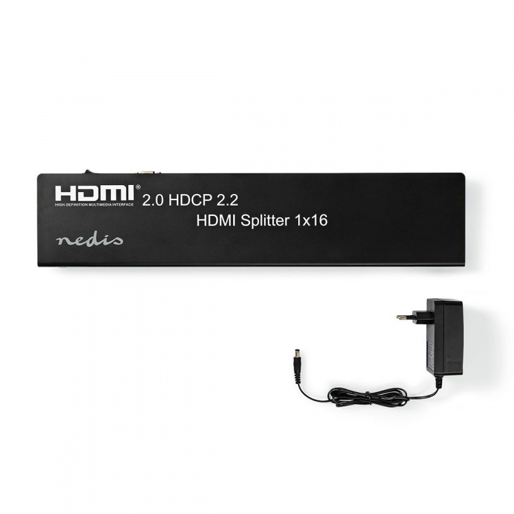 Nedis HDMI™ Splitter | 16 port(s) | USB-A Female / 16x HDMI™ Output | 4K@60Hz | 18 Gbps | Metal | Anthracite Nedis HDMI™ Splitter | 16 port(s) | USB-A Female / 16x HDMI™ Output | 4K@60Hz | 18 Gbps | Metal | Anthracite