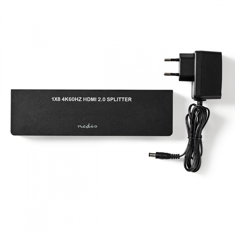 Nedis HDMI™ Splitter | 8 port(s) | 8x HDMI™ Output | 4K@60Hz | 18 Gbps | Metal | Anthracite Nedis HDMI™ Splitter | 8 port(s) | 8x HDMI™ Output | 4K@60Hz | 18 Gbps | Metal | Anthracite