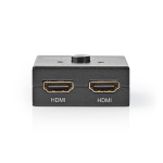 Nedis HDMI™ Switch | 3 port(s) | 1x HDMI™ Input / 2x HDMI™ Input | 1x HDMI™ Output / 2x HDMI™ Output | 4K@60Hz | 6 Gbps | Metal | Anthracite