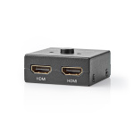Nedis HDMI™ Switch | 3 port(s) | 1x HDMI™ Input / 2x HDMI™ Input | 1x HDMI™ Output / 2x HDMI™ Output | 4K@60Hz | 6 Gbps | Metal | Anthracite