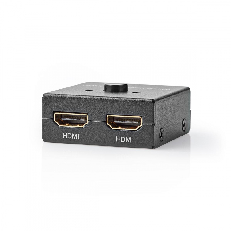 Nedis HDMI™ Switch | 3 port(s) | 1x HDMI™ Input / 2x HDMI™ Input | 1x HDMI™ Output / 2x HDMI™ Output | 4K@60Hz | 6 Gbps | Metal | Anthracite