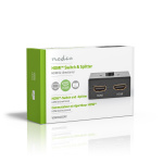 Nedis HDMI™ Switch | 3 port(s) | 1x HDMI™ Input / 2x HDMI™ Input | 1x HDMI™ Output / 2x HDMI™ Output | 4K@60Hz | 6 Gbps | Metal | Anthracite