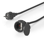 Nedis Extension Cable French M - French F | Type F (CEE 7/7) | Plug With Earth Contact | 20.0 m | 3680 W | 250 V - 50/60 Hz | Kind of grounding: Side Contacts | Socket angle: 90 ° | IP44 | H07RN-F 3G1.5 | Device power ouput connection(s): 1 | Black