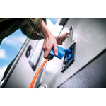 brennenstuhl CEE Adapter Cable Camping 1.5m cable in orange (CEE plug and angle coupling incl. safety contact combination socket, 230V/16A, for permanent outdoor use)