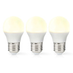 Nedis LED Bulb E27 | G45 | 4.9 W | 470 lm | 2700 K | Warm White | Retro Style | Frosted | 3 pcs