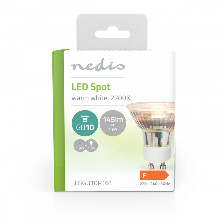 Nedis LED Bulb GU10 | Spot | 1.9 W | 145 lm | 2700 K | Warm White | Retro Style | 1 pcs Nedis LED Bulb GU10 | Spot | 1.9 W | 145 lm | 2700 K | Warm White | Retro Style | 1 pcs