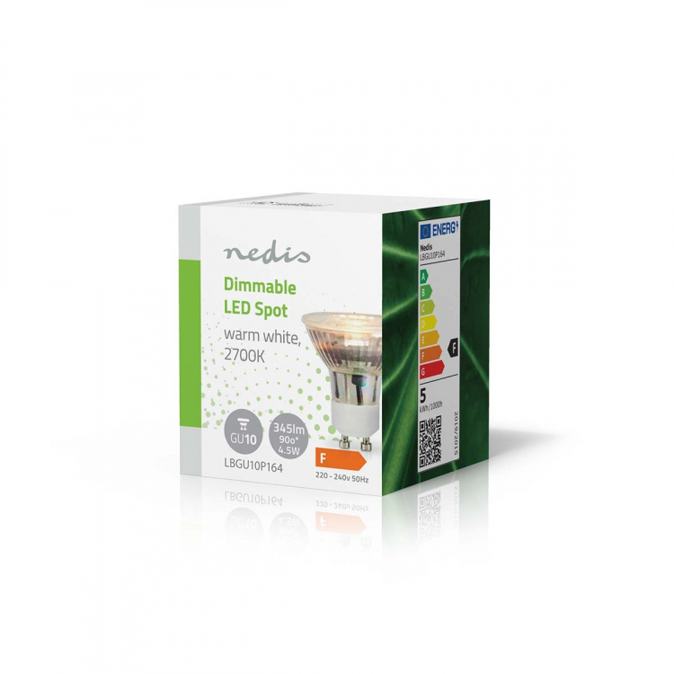 Nedis LED Bulb GU10 | Spot | 4.5 W | 345 lm | 2700 K | Dimmable | Warm White | Retro Style | 1 pcs Nedis LED Bulb GU10 | Spot | 4.5 W | 345 lm | 2700 K | Dimmable | Warm White | Retro Style | 1 pcs