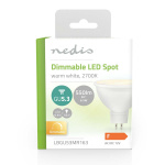 Nedis LED Bulb GU5.3 | Spot | 6.5 W | 550 lm | 2700 K | Dimmable | Warm White | Clear | Number of lamps in packaging: 1 pcs