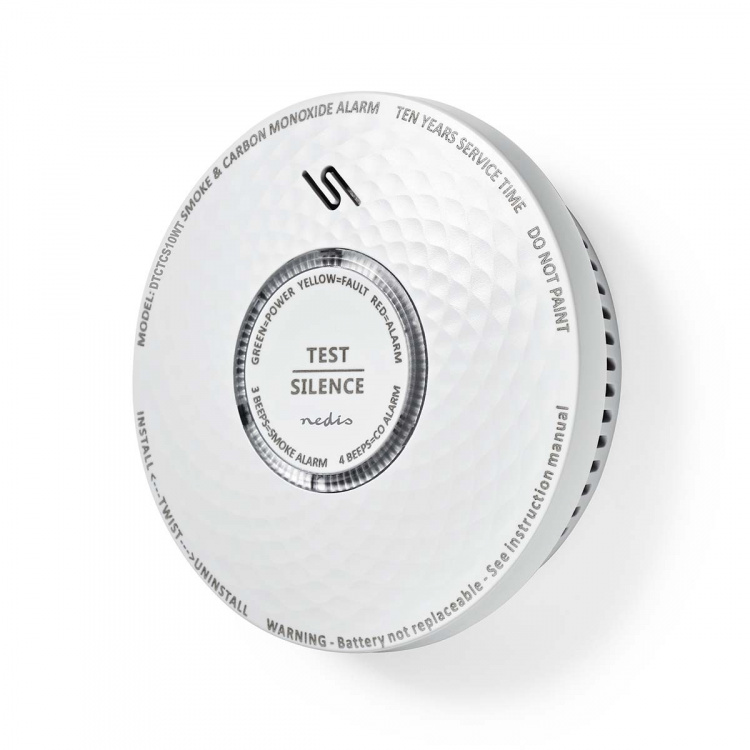 Nedis Carbon Monoxide Alarm | Battery Powered | 85 dB | White