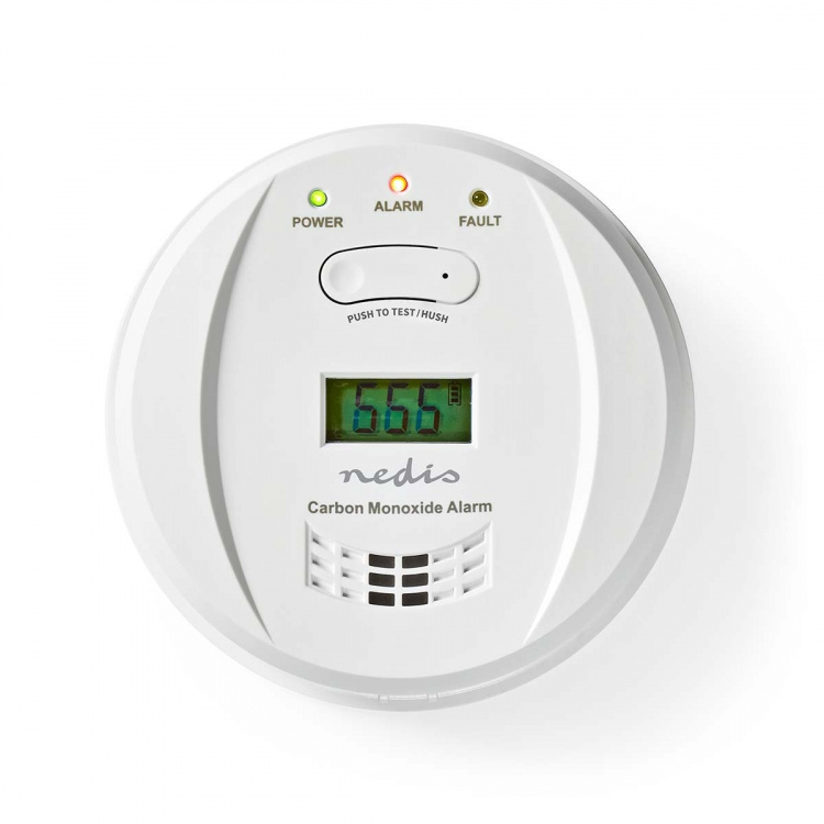 Nedis Carbon Monoxide Alarm | Battery Powered | Battery life up to: 5 year | With pause button | With test button | 85 dB | White