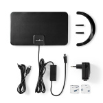 Nedis Indoor HDTV Antenna | Active | FM / UHF / VHF | Reception range: 0-25 km | LTE700 | Gain: 26 dB | ABS | Black