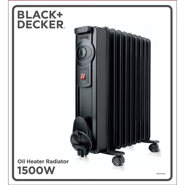 BLACK+DECKER Oil Heater 1500W Black