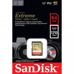 SanDisk SDXC Extreme 64GB 170MB/s UHS-I C10 V30 U3 SanDisk SDXC Extreme 64GB 170MB/s UHS-I C10 V30 U3