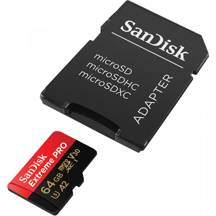 SanDisk MicroSDXC Extreme Pro 64GB 200MB/s A2 C10 V30 UHS-I SanDisk MicroSDXC Extreme Pro 64GB 200MB/s A2 C10 V30 UHS-I