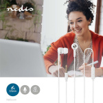 Nedis Wired Earphones | 3.5 mm | Cable length: 1.20 m | Built-in microphone | Volume control | White