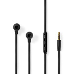 Nedis Wired Earphones | 3.5 mm | Cable length: 1.20 m | Built-in microphone | Volume control | Black / Silver